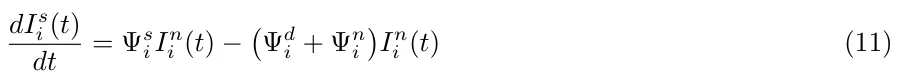 dIs i (t) dt = Ψs iIn i (t) − Ψd i + Ψn i In i (t) (11)
