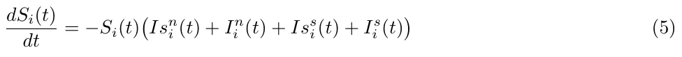 dSi(t) dt = −Si(t) Isn i (t) + In i (t) + Iss i(t) + Is i (t) (5)