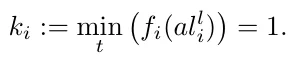ki := min t fi(all i) = 1.