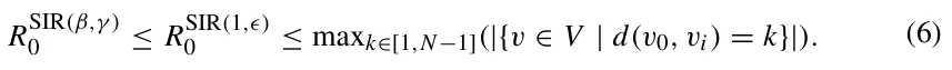 RSIR(β,γ ) 0 ≤RSIR(1,ϵ) 0 ≤maxk∈[1,N−1](|{v ∈V | d(v0, vi) = k}|). (6)