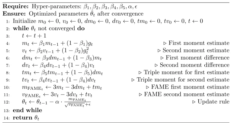 Algorithm 1 FAME Optimizer