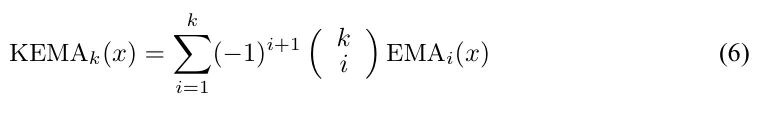 KEMAk(x) = k ∑ i=1 (−1)i+1 ( k i ) EMAi(x) (6)