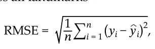 RMSE = 1 n∑i = 1 n yi −yi 2,