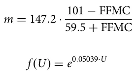 m = 147.2 · 101 − FFMC 59.5 + FFMC f (U) = e0.05039·U