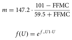 m = 147.2 · 101 − FFMC 59.5 + FFMC f (U) = e f U1·U