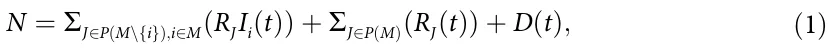 N = ∑J∈P(M\{i});i∈M(RJIi(t)) + ∑J∈P(M)(RJ(t)) + D(t); (1)