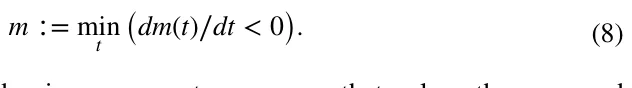 (8) m ∶= min t (dm(t)∕dt < 0).