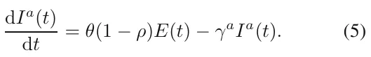 dIa(t) dt = θ(1 −ρ)E(t) −γaIa(t). (5)
