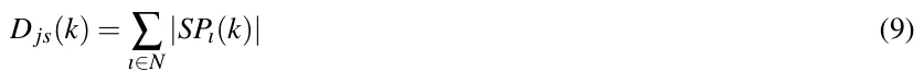 D js(k) = ∑ ı∈N |SPı(k)| (9)