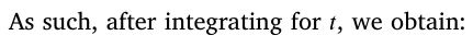 As such, after integrating for 𝑡, we obtain: