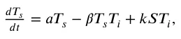 𝑑𝑇𝑠 𝑑𝑡= 𝑎𝑇𝑠−𝛽𝑇𝑠𝑇𝑖+ 𝑘𝑆𝑇𝑖,