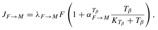 JF→M = λF→M F 1 + αTβ F→M Tβ KTβ + Tβ ,
