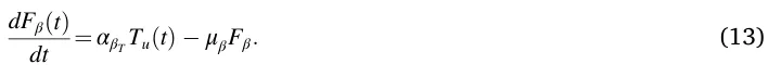 dFβ(t) dt = αβT Tu(t) −μβFβ. (13)