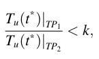 Tu(t*)|TP1 Tu(t*)|TP2 < k,