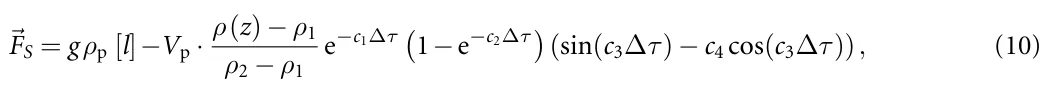 FS = gρp [l]−Vp · ρ(z) −ρ1 ρ2 −ρ1 e−c1∆τ 1−e−c2∆τ (sin(c3∆τ) −c4 cos(c3∆τ)), (10)