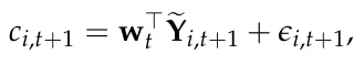 ci,t+1 = w⊤ t eYi,t+1 + ϵi,t+1,