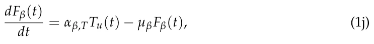 dFβ(t) dt = αβ,TTu(t) −µβFβ(t), (1j)