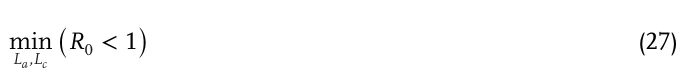 min La,Lc (R0 < 1) (27)