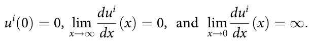 ui(0) = 0, lim x→1 dui dx (x) = 0, and lim x→0 dui dx (x) = 1.