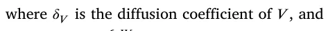 where 𝛿𝑉is the diffusion coefficient of 𝑉, and