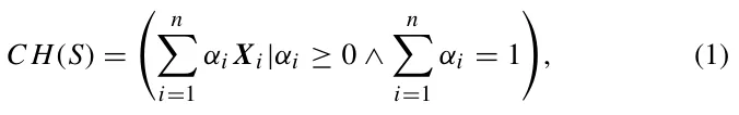 C H(S) i1 αi Xi|αi ≥0 ∧ n i1 αi 1 , (1)