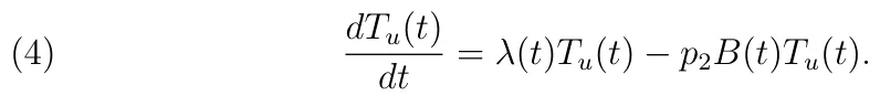 (4) dTu(t) dt = λ(t)Tu(t) −p2B(t)Tu(t).